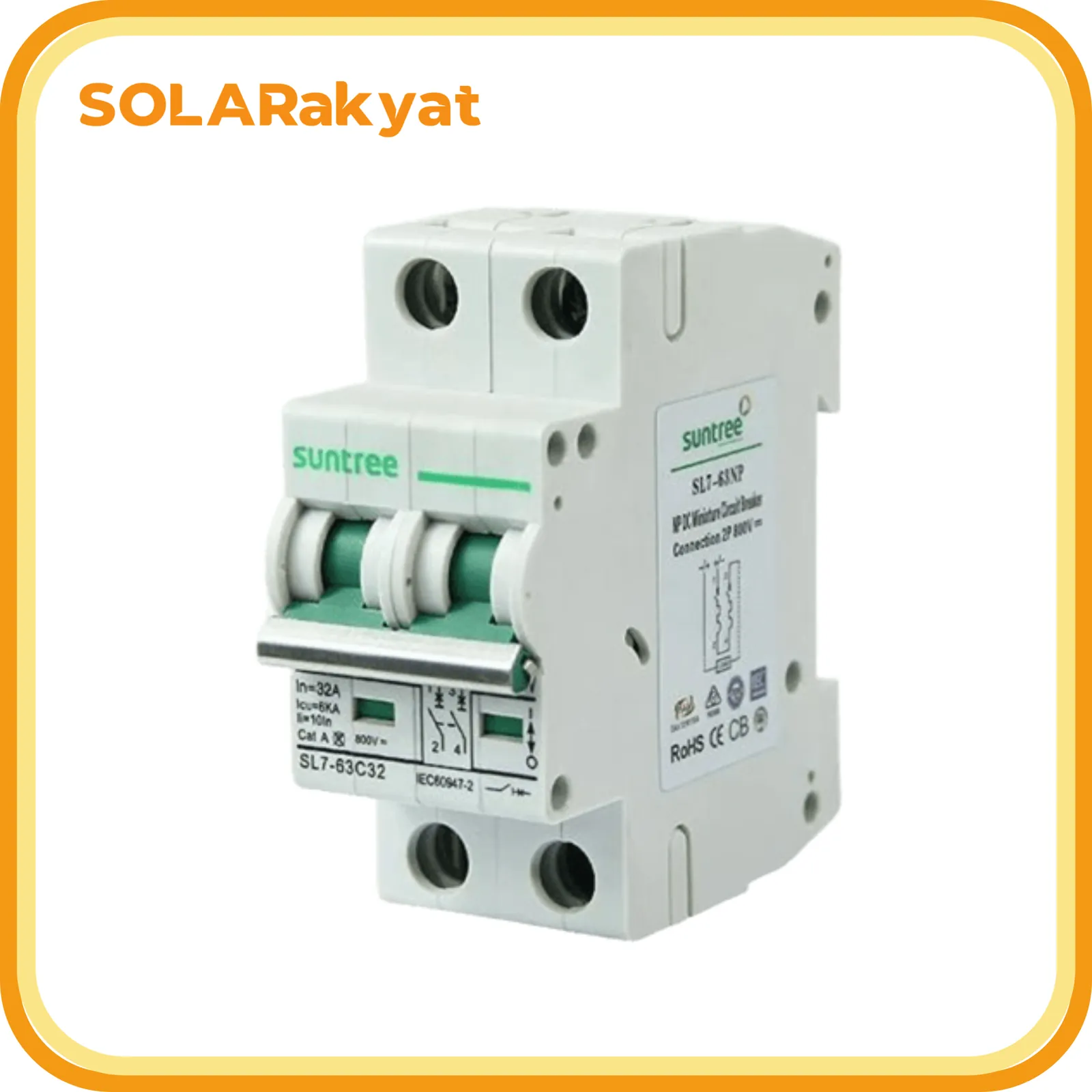 DC MCB 2 Pole 10 Ampere-Suntree