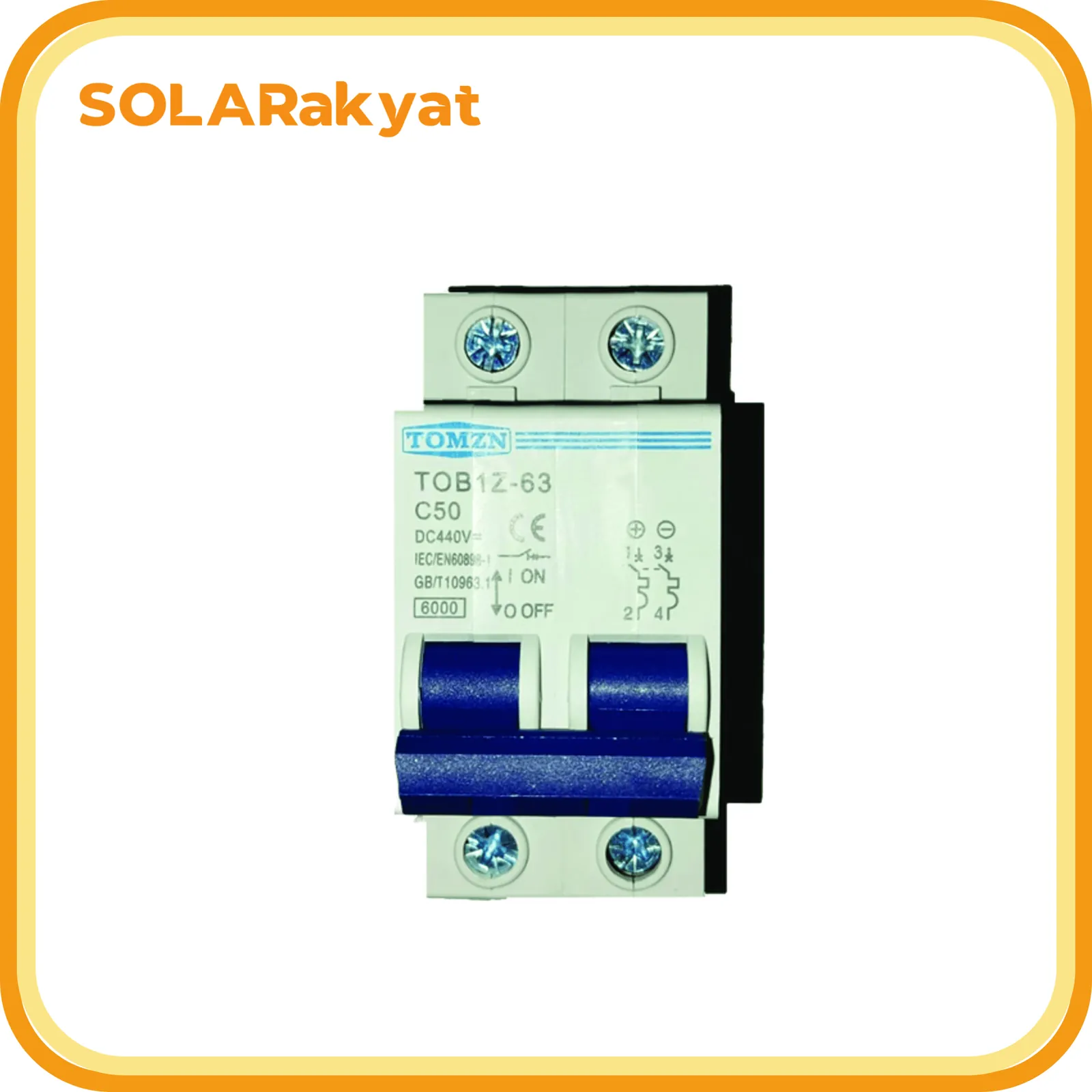 DC MCB 2 Pole 440Vdc-TOMZN