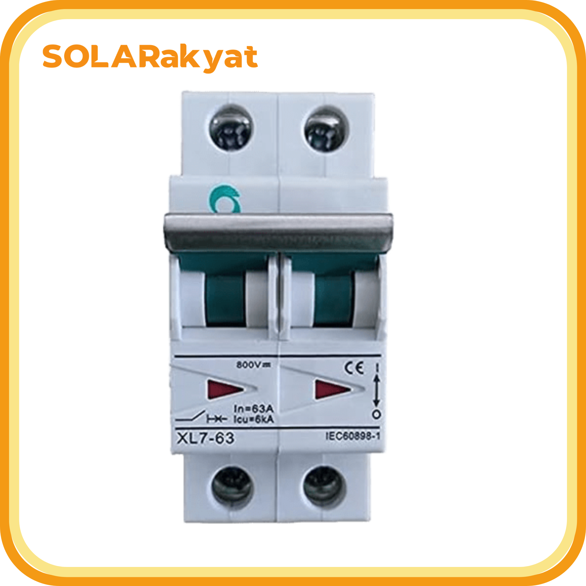 Foto 2 DC MCB 16 Ampere 550Vdc 2 Pole-World Sunlight